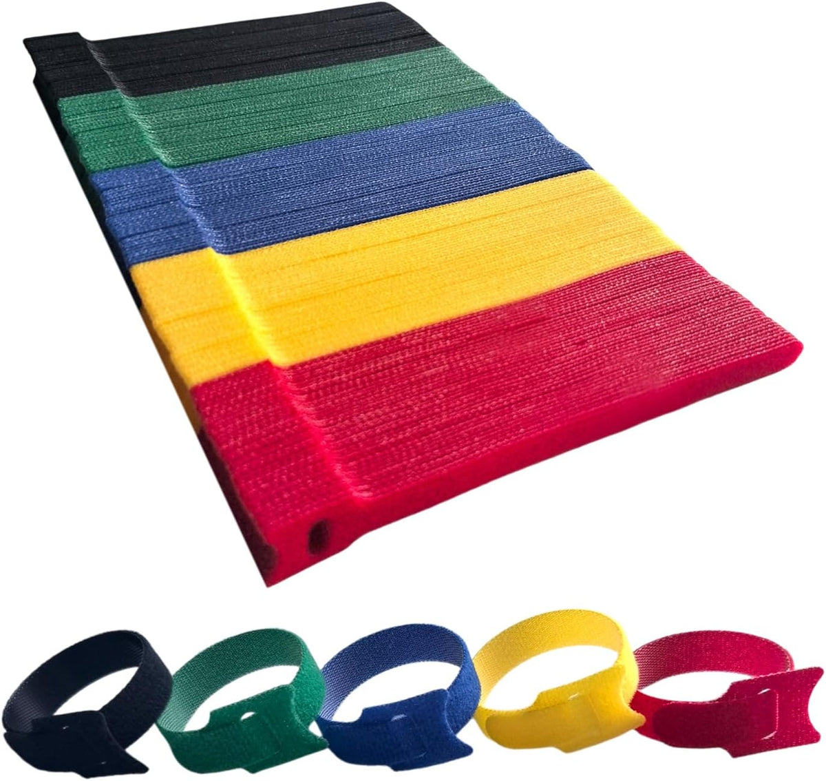 6 Inches 200 PCS Multi-Colour Reusable Cable Ties Cord Straps Multi-Purpose Wire Ties Cord Wrap Hook and Loop Organizer Cable Management,Adjustable Cord Ties