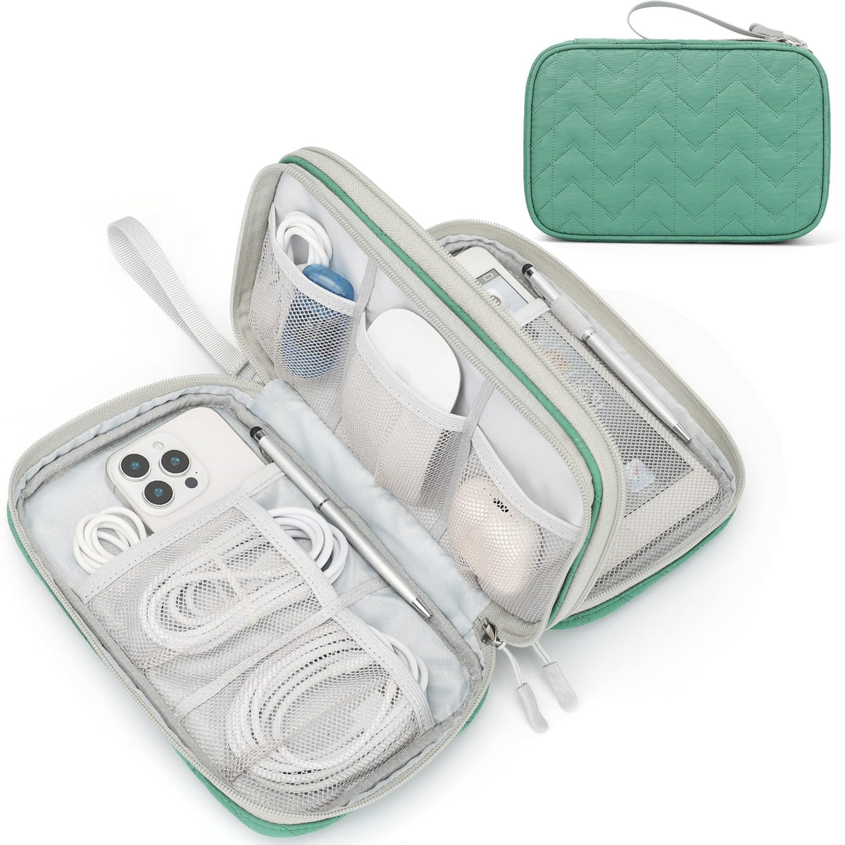 FYY Electronic Organizer, Travel Tech Pouch Bag, Cable Organizer Wine Red