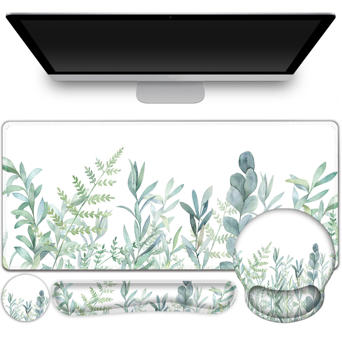 Gaming Mouse Pad Large Desk Mat, Cute Purple Marble Rose Desk Pad Protector