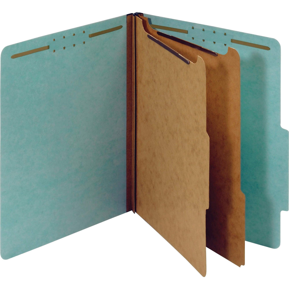 Pendaflex Recycled Classification File Folders, 2 Dividers, 2" Embedded Fasteners, 2/5 Tab Cut, Letter Size, Red (24075R), Specialty, Box of 10