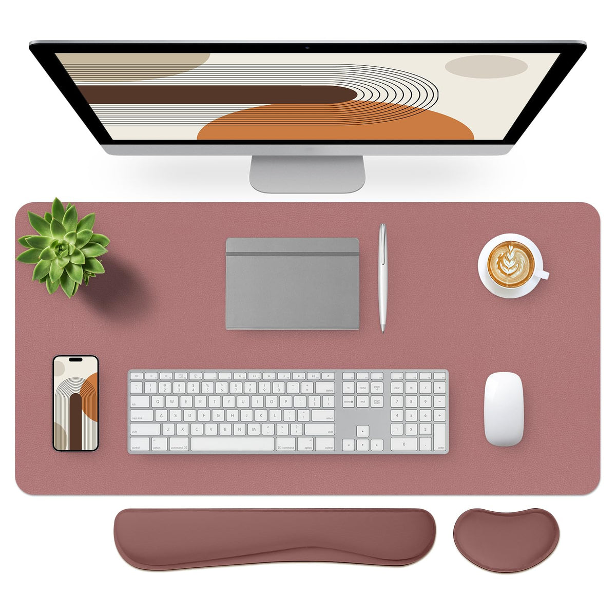 Bloss Green Desk Mat, Desk Matt for Desktop, Large Leather Desk Pad, Desk Pad Mat Waterproof, Computer Mat for Office Work/Home/Decor (31.5 x 15.7 Inches)