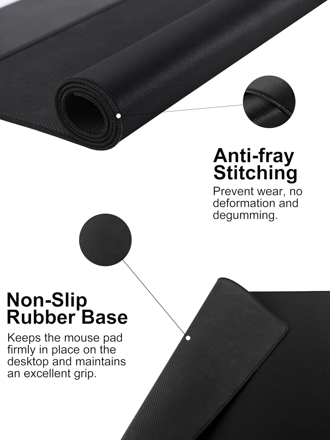TopMade Wireless Charging Mouse Pad, 31.5"x15.75" XXL Extra Large Gaming Mousepads Waterproof Desk Pad with Ultra-Smooth Surface, Non-Slip Base, Classic Black Computer Desk Mat for MacBook, PC, Laptop