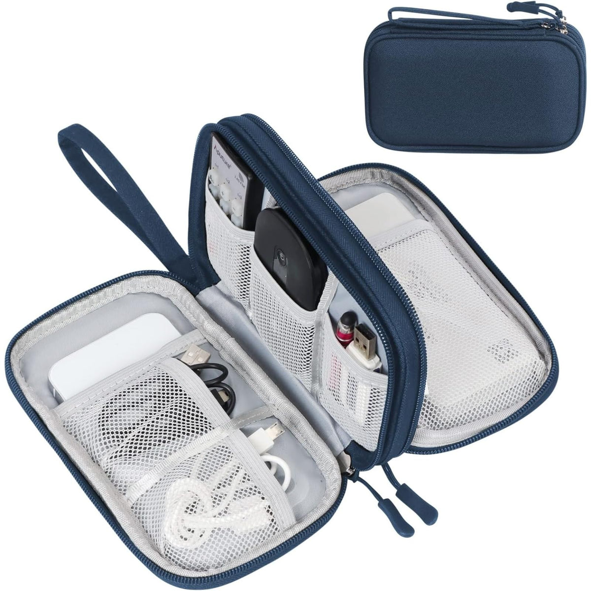 FYY Electronic Organizer, Travel Tech Pouch Bag, Cable Organizer Navy