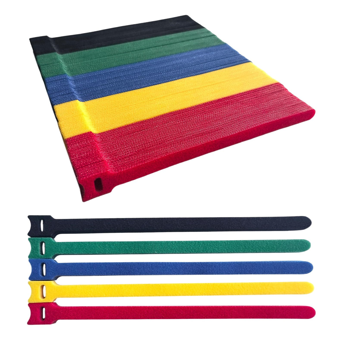6 Inches 200 PCS Multi-Colour Reusable Cable Ties Cord Straps Multi-Purpose Wire Ties Cord Wrap Hook and Loop Organizer Cable Management,Adjustable Cord Ties