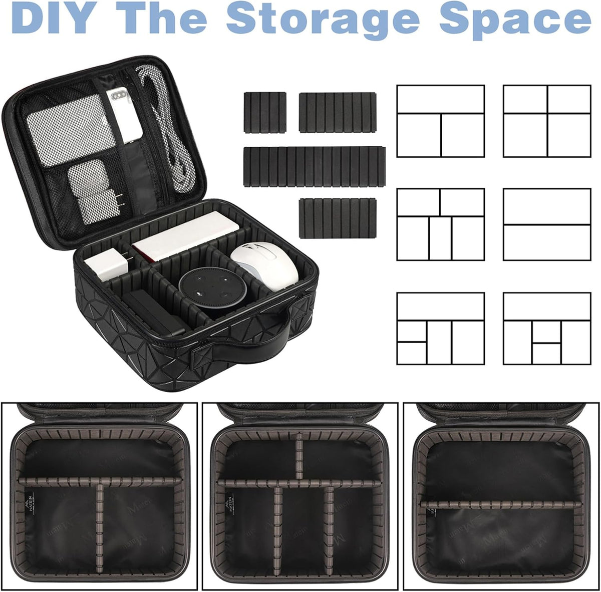 MATEIN Cable Organizer Bag, Travel Electronic Storage Cord Organizer Box