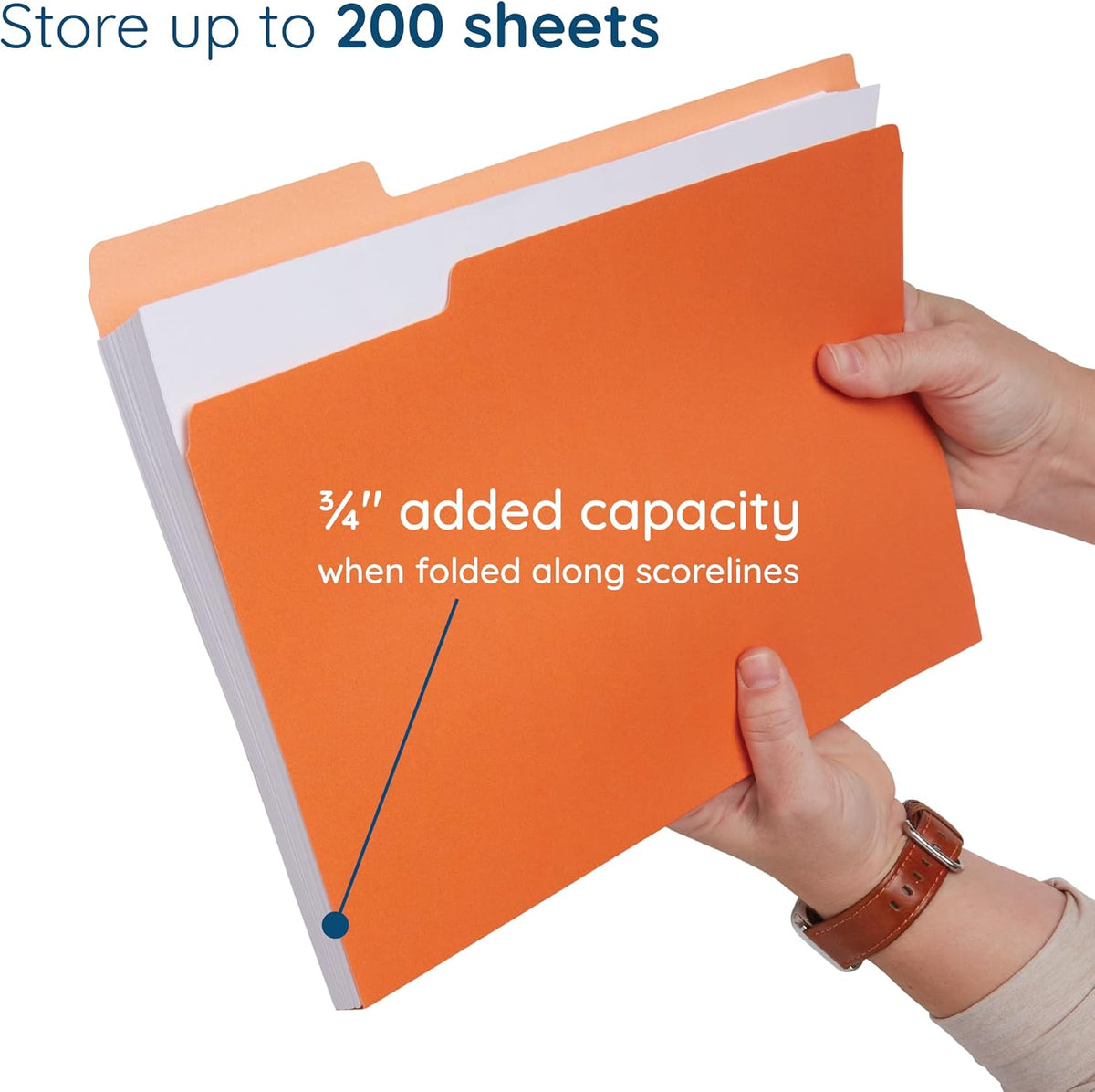 Blue Summit Supplies 100 File Folders, Letter Size, Two-Tone Orange