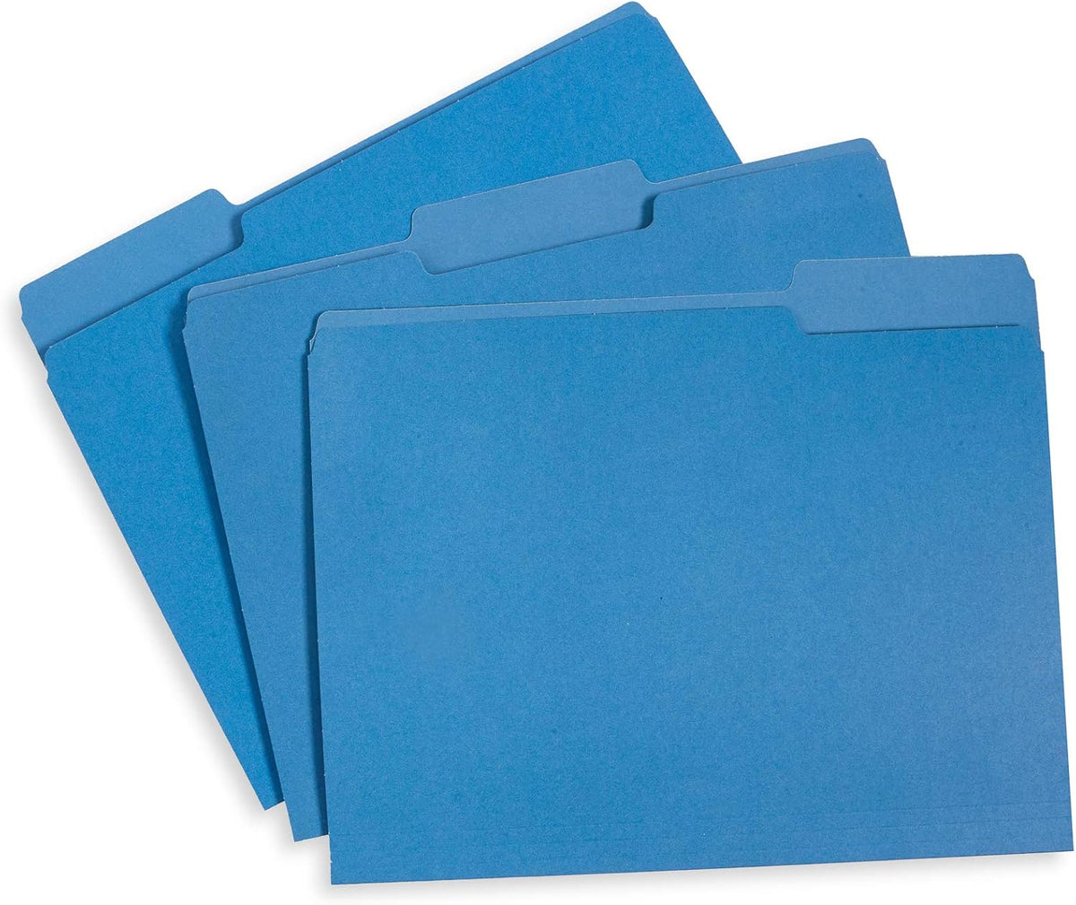 Blue Summit Supplies 100 File Folders, Letter Size, 1/3 Cut Tab, Blue