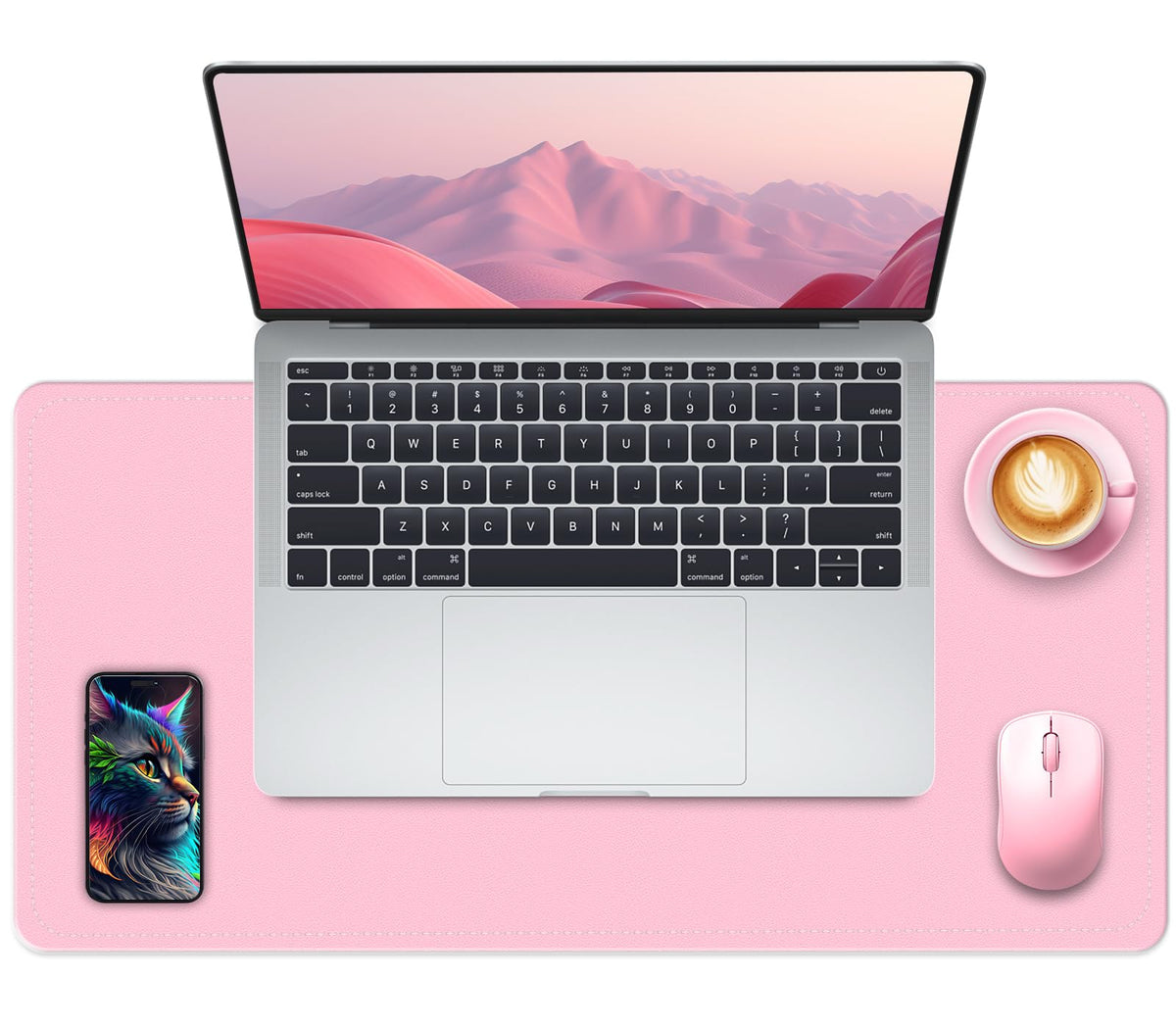 Large Desk Pad, 47.2" x 17" PU Leather Desk Mat for Desktop, Non-Slip Office Desk Mat for Desk, Desk Blotter Pad, Waterproof Computer Pad for Desk, Keyboard Mats for Home & Office (Burgundy)