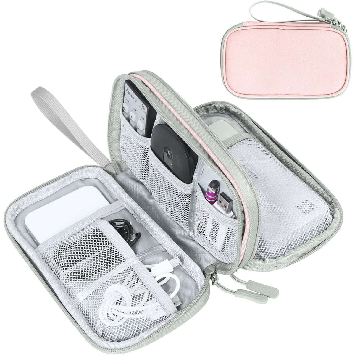 FYY Electronic Organizer, Travel Tech Pouch Bag, Cable Organizer Wine Red