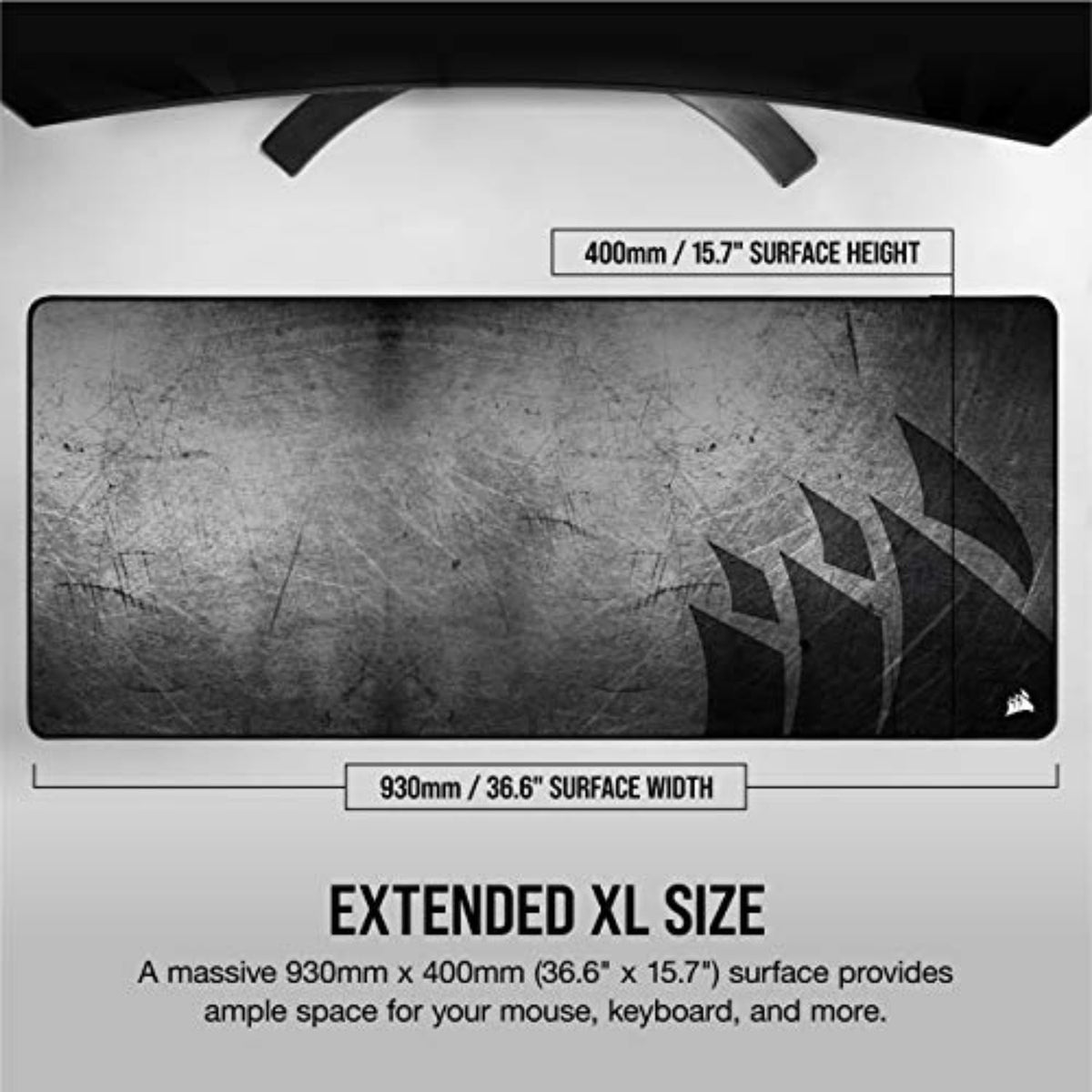 Corsair MM350 PRO Premium Cloth Gaming Mouse Pad – Extended XL – Black/Gray