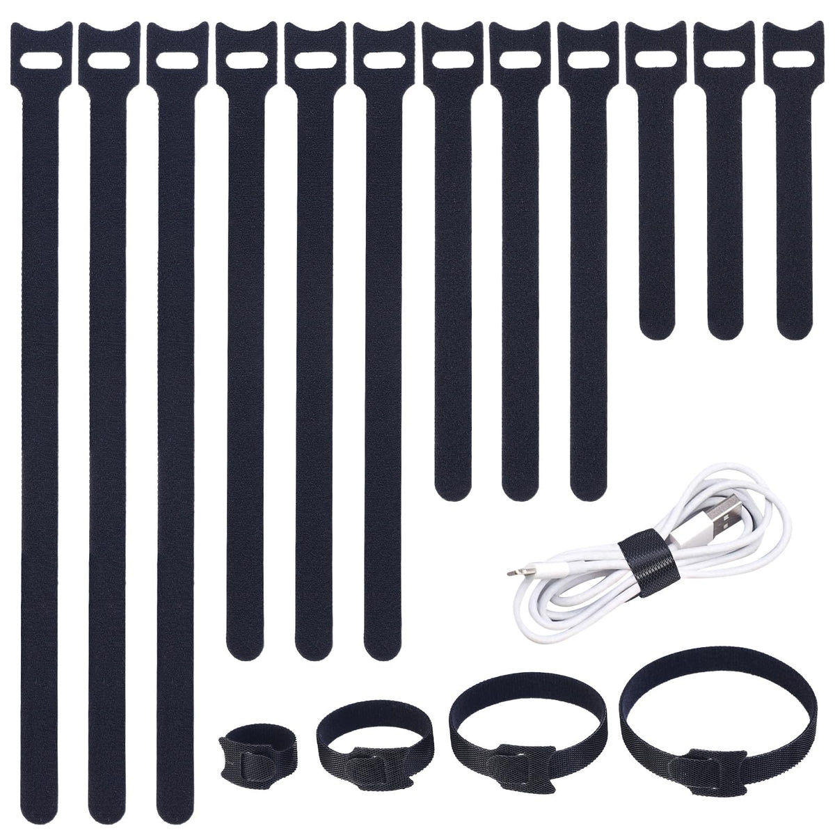MVYC Reusable Cable Ties, Hook and Loop Cord Organizer, 6 Inch 120 PCS