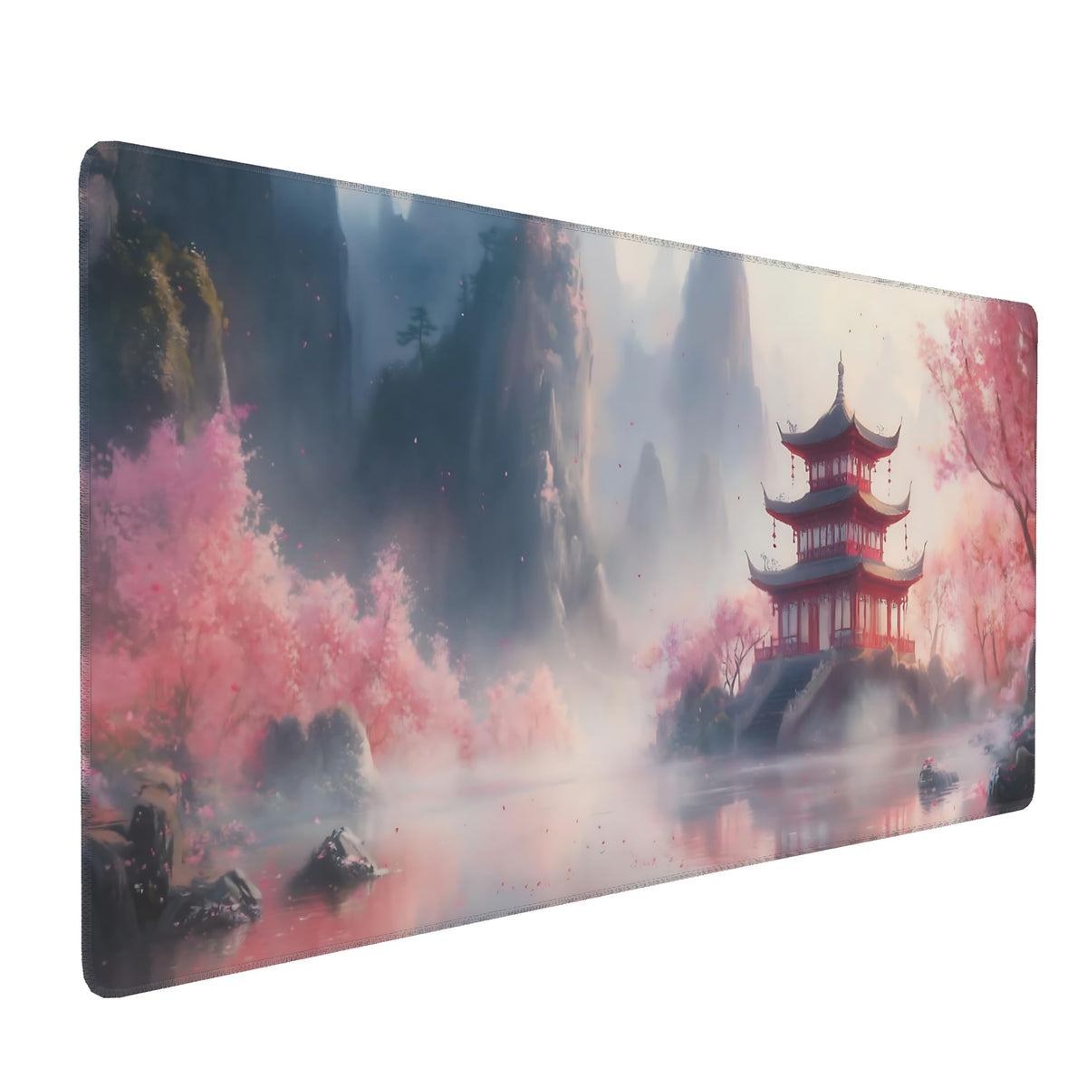 Dark Green Floral XXL Desk Mat, Extra Large Mouse Pad with Anti-Slip Base & Stitched Edges for Women, Aesthetic Desk Pad for Home Office Computer, Keyboard Mat Office Supplies Decor