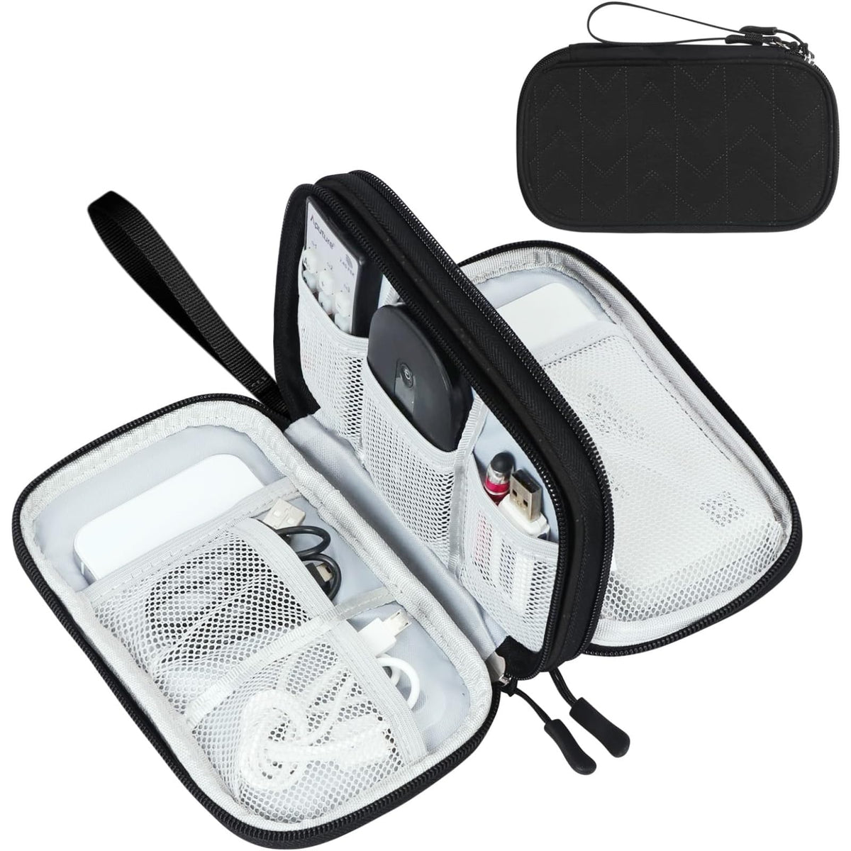 FYY Electronic Organizer, Travel Tech Pouch Bag, Cable Organizer Wine Red