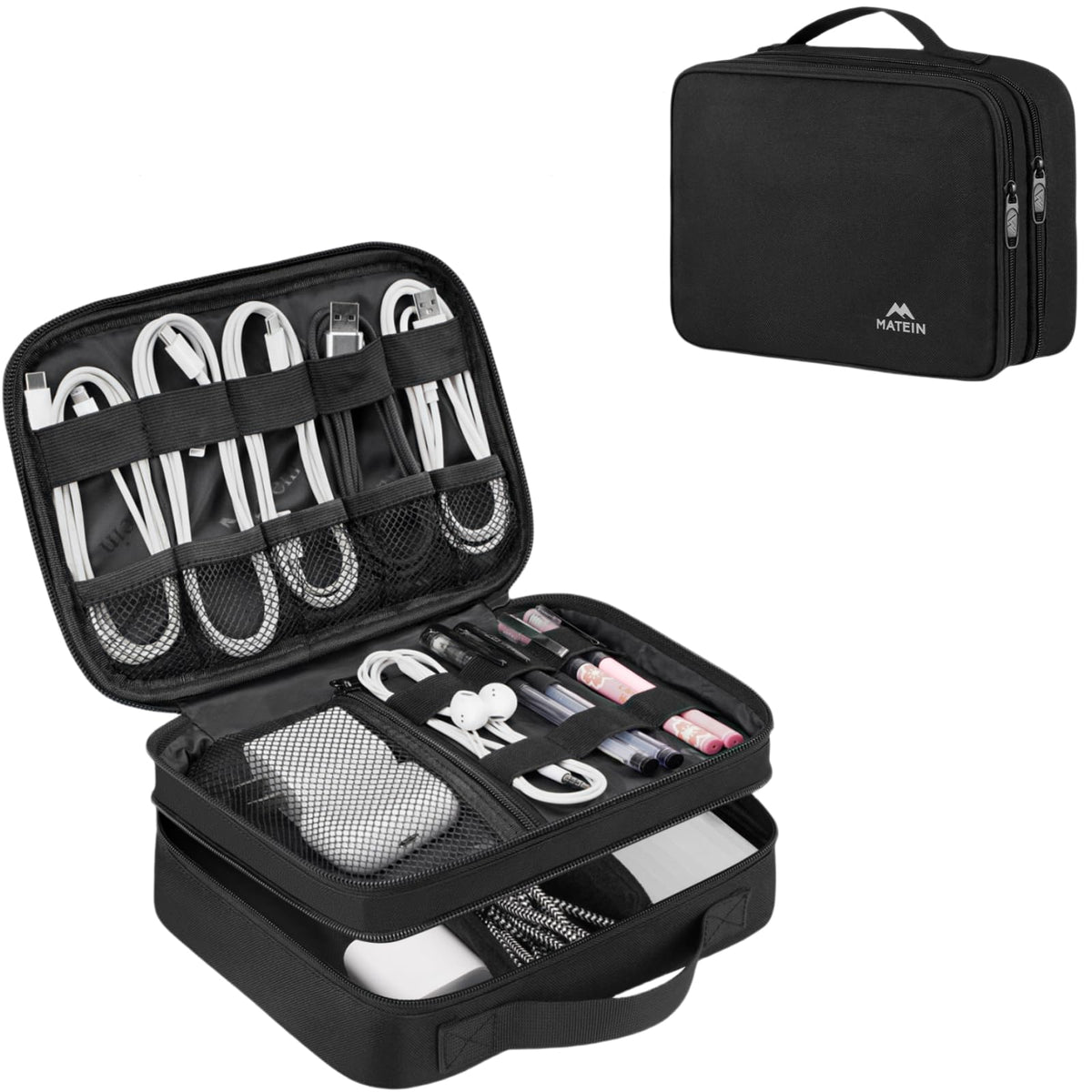 MATEIN Cable Organizer Bag, Large Travel Storage Bag, Sturdy Tool Case