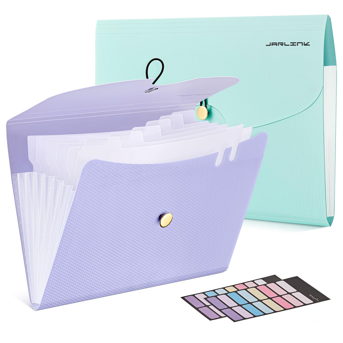 JARLINK 7 Pockets Expanding File Folder, A4 Accordion folders, Pink