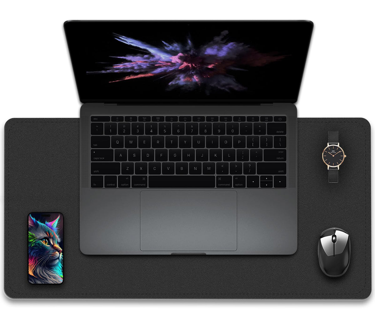 Large Desk Pad, 47.2" x 17" PU Leather Desk Mat for Desktop, Non-Slip Office Desk Mat for Desk, Desk Blotter Pad, Waterproof Computer Pad for Desk, Keyboard Mats for Home & Office (Burgundy)