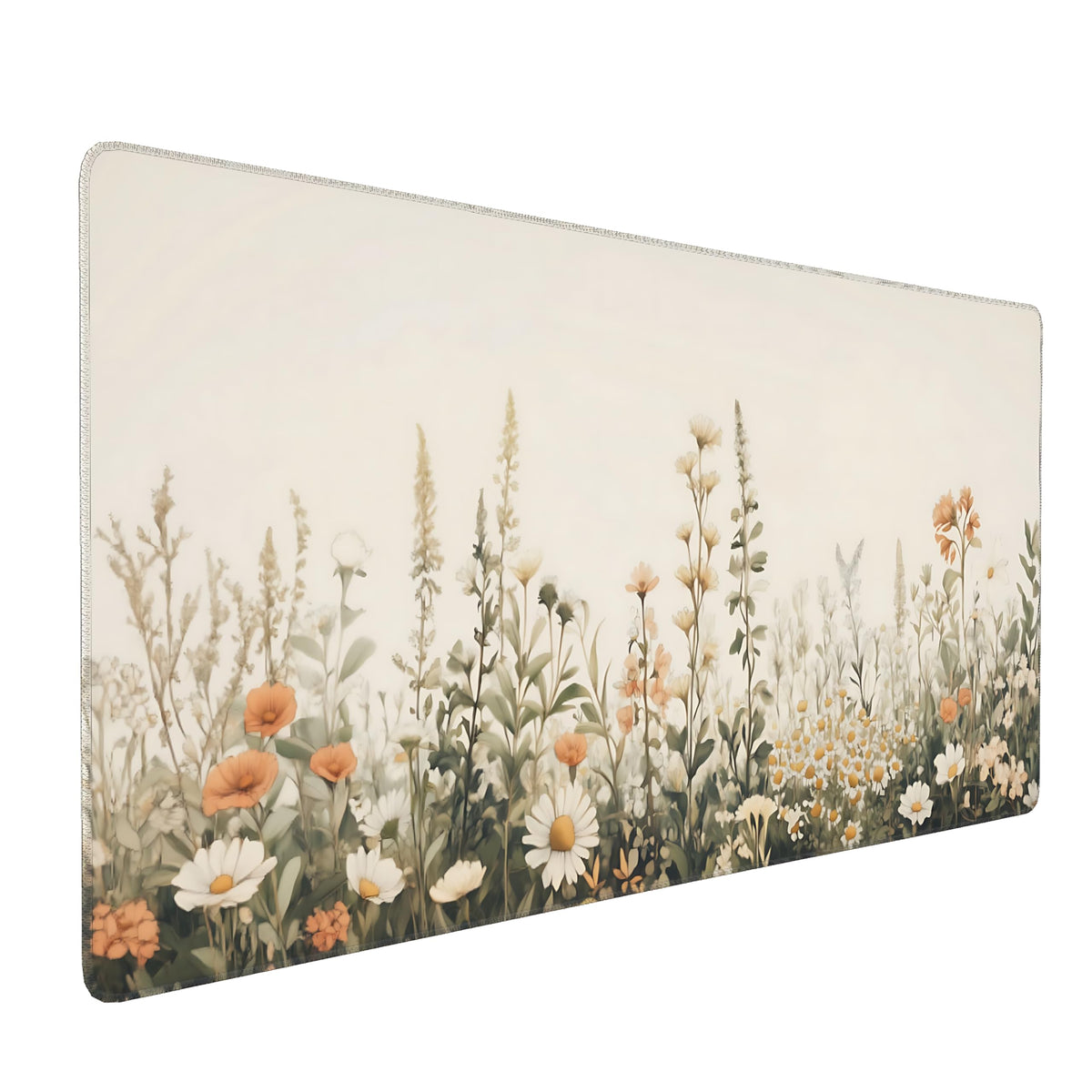 Dark Green Floral XXL Desk Mat, Extra Large Mouse Pad with Anti-Slip Base & Stitched Edges for Women, Aesthetic Desk Pad for Home Office Computer, Keyboard Mat Office Supplies Decor