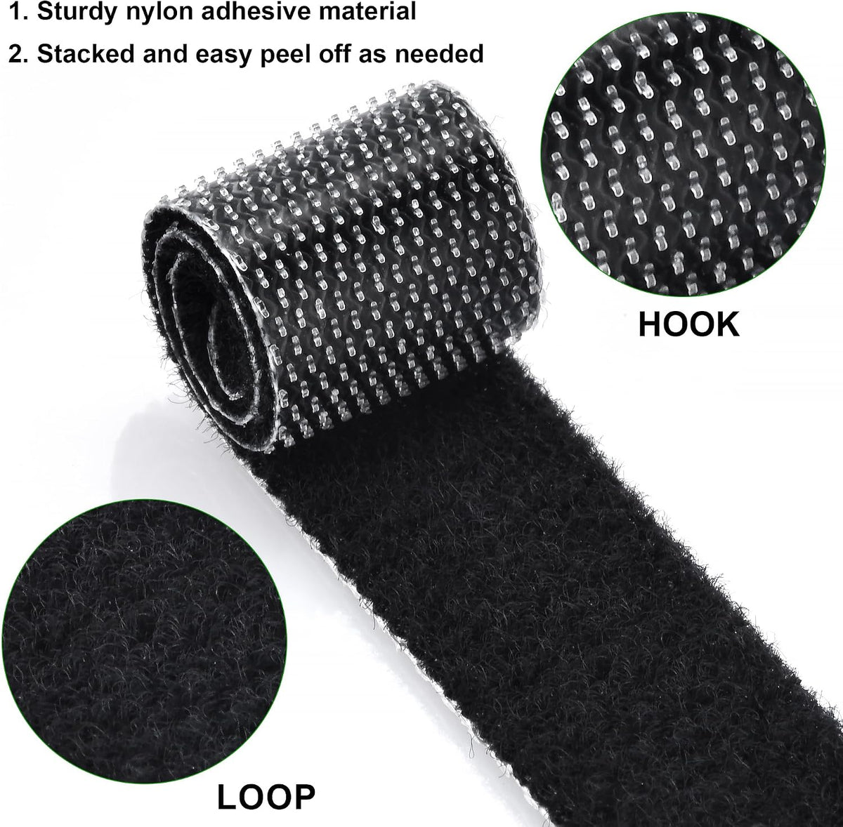 Nettbe 60 PCS 6 Inches Reusable Cable Ties, Adjustable Cord Straps Wire Organizer Cord Wrap and Hook Loop Cable Management