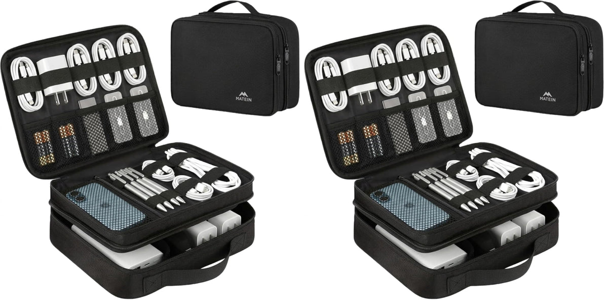 MATEIN Electronics Organizer Travel Case, Cable Organizer Bag, Black