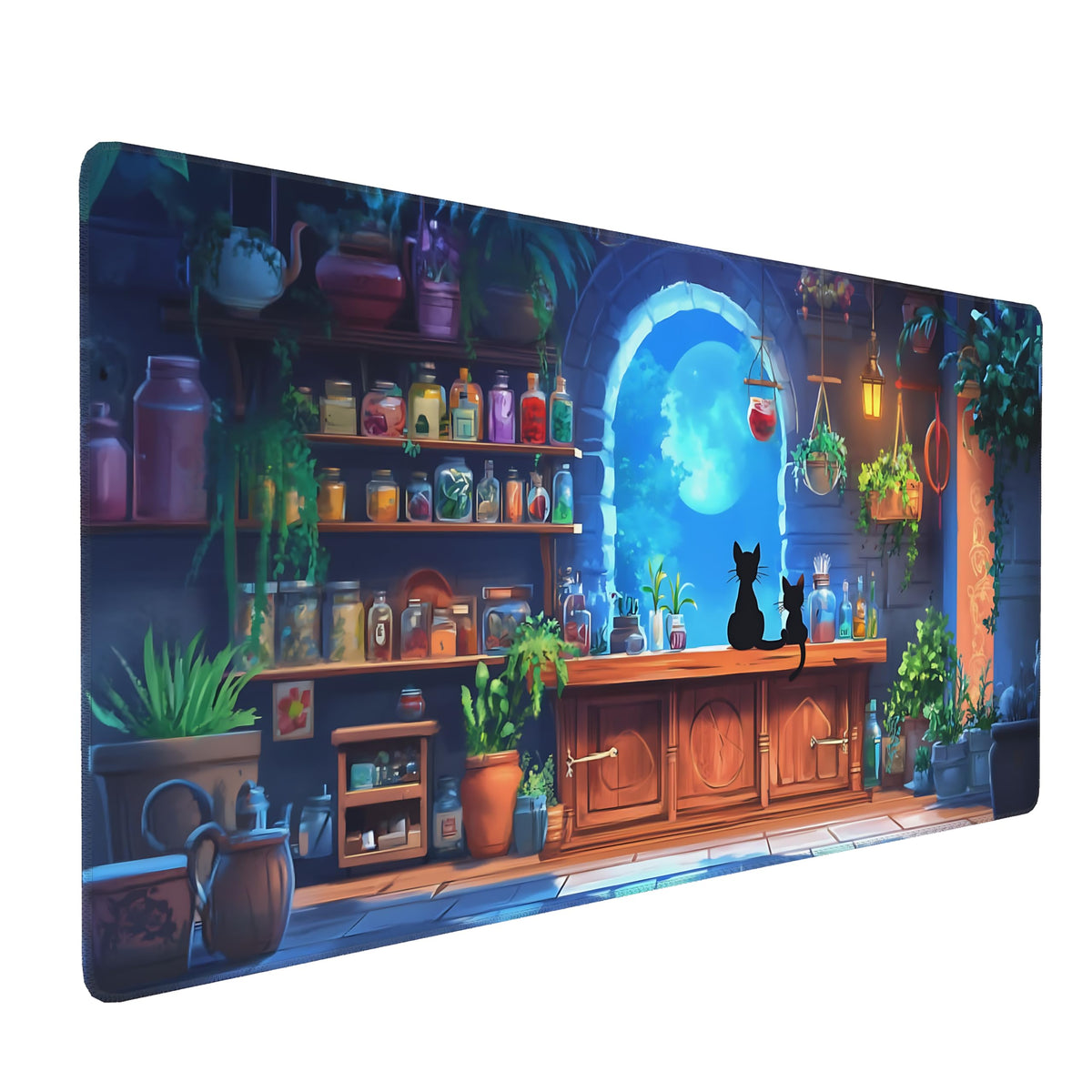 Dark Green Floral XXL Desk Mat, Extra Large Mouse Pad with Anti-Slip Base & Stitched Edges for Women, Aesthetic Desk Pad for Home Office Computer, Keyboard Mat Office Supplies Decor