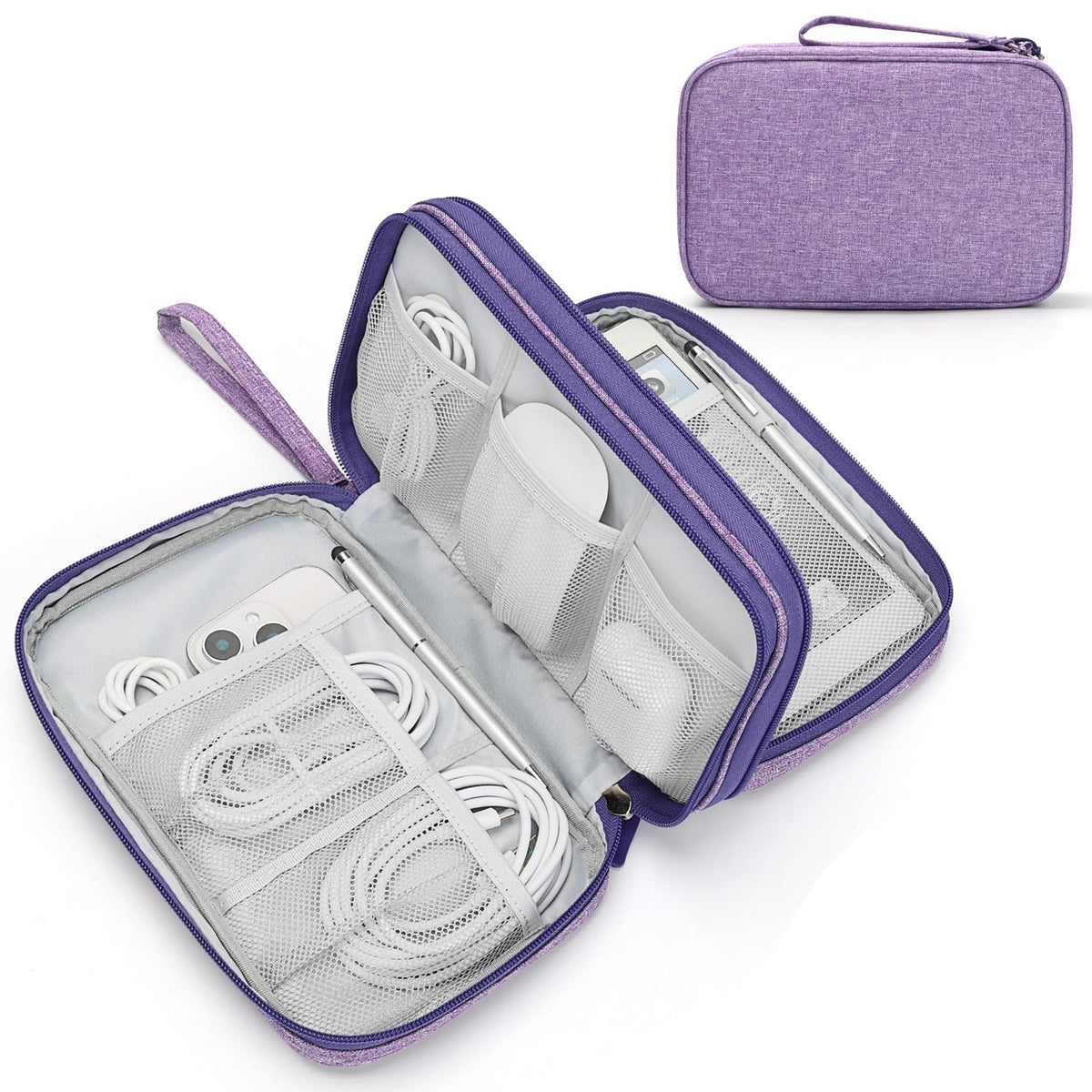 FYY Electronic Organizer, Travel Tech Pouch Bag, Cable Organizer Wine Red