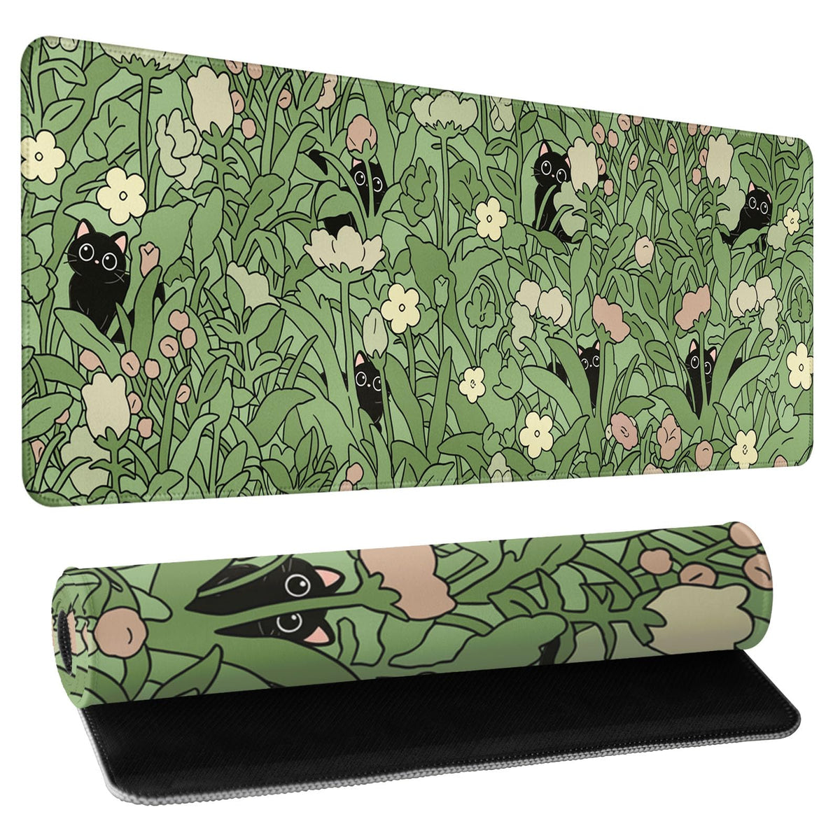 Leopard Desk Mat 31.5x11.8 Inch with Anti-Slip Rubber Base for Home Office