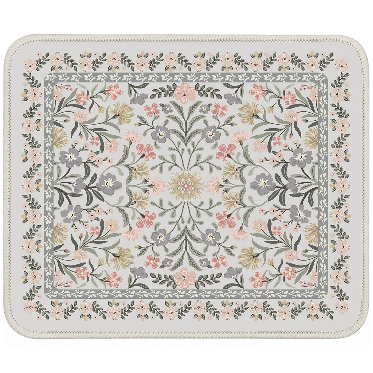 iCasso Aesthetic Desk Mat,31.5x11.8in Mouse Pads, Pink Floral