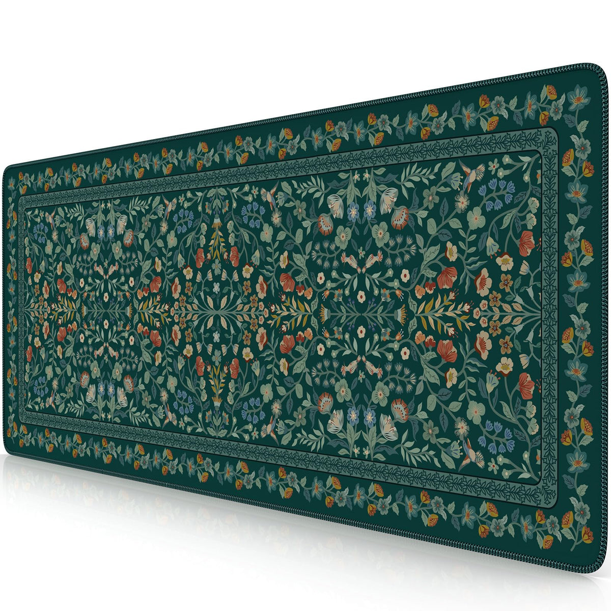 iCasso Aesthetic Desk Mat,31.5x11.8in Mouse Pads, Pink Floral