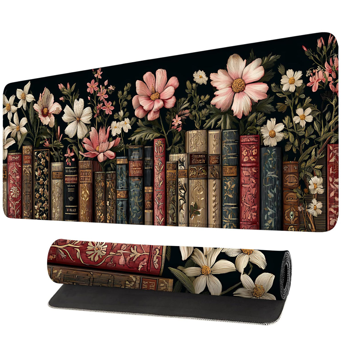 Mouse Pad, Large Anti-Slip with Stitched Edges Desk Mat Desktop Laptop Computer Desk Keyboard Mat,Table Protector Blotter Mat (Book, 35.4" x 15.7")