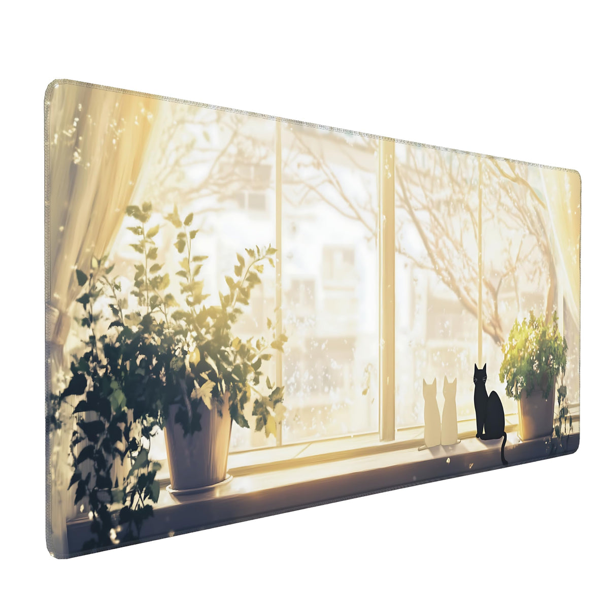 Dark Green Floral XXL Desk Mat, Extra Large Mouse Pad with Anti-Slip Base & Stitched Edges for Women, Aesthetic Desk Pad for Home Office Computer, Keyboard Mat Office Supplies Decor