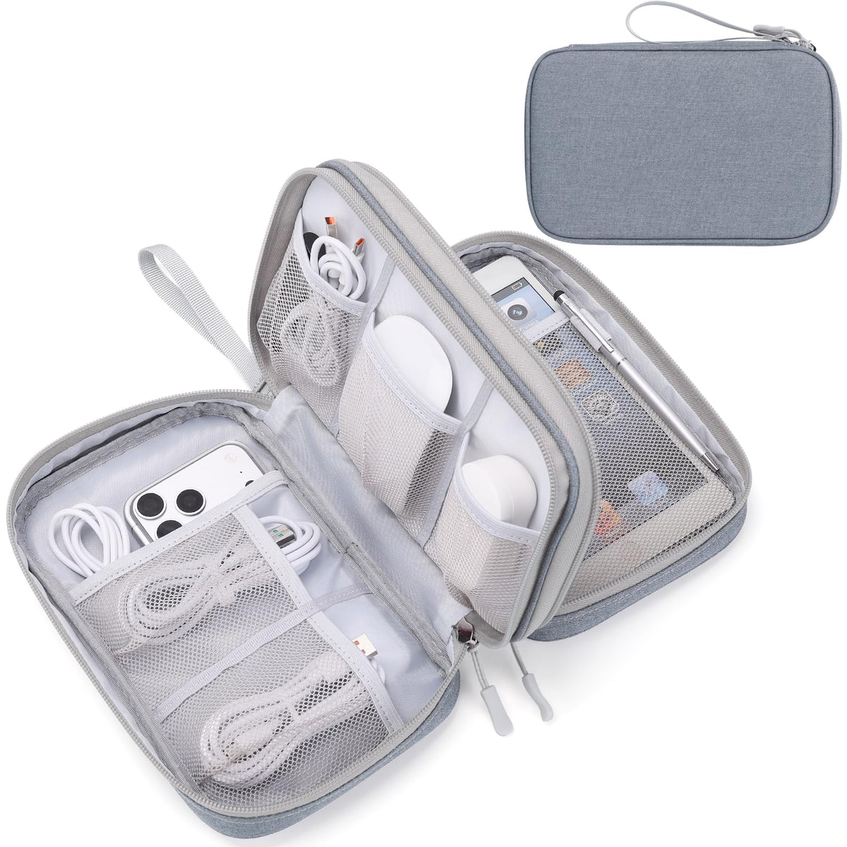 FYY Electronic Organizer, Travel Tech Pouch Bag, Cable Organizer Wine Red
