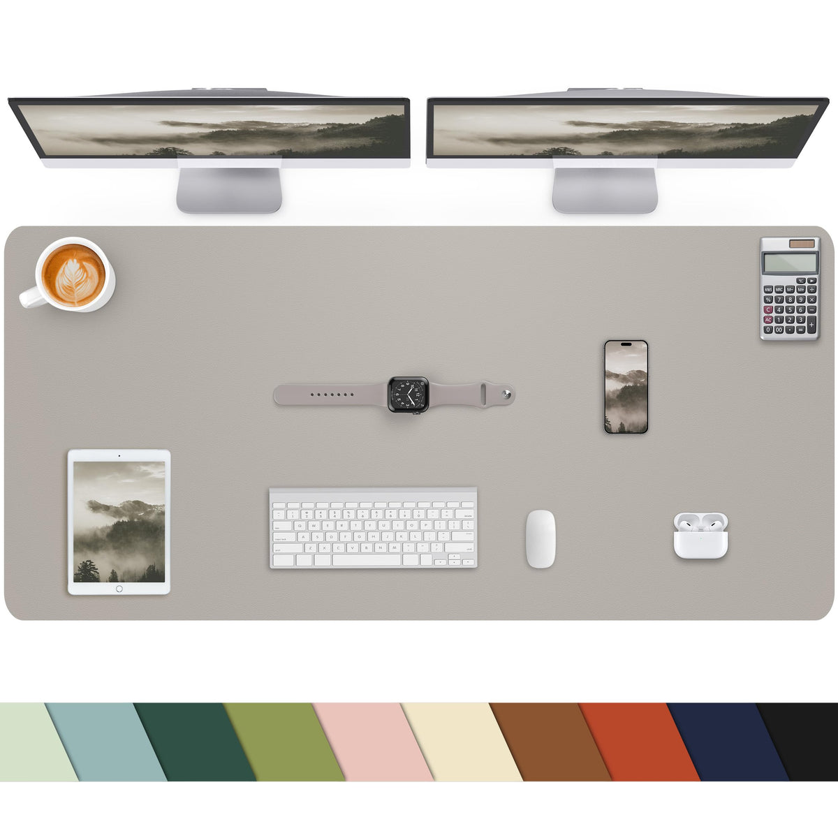 Leather Desk Pad Protector, Office Desk Mat, Large Mouse Pad, Non-Slip PU Leather Desk Blotter, Laptop Desk Pad Desk Accessories for Office and Home (Black, 40" x 17")