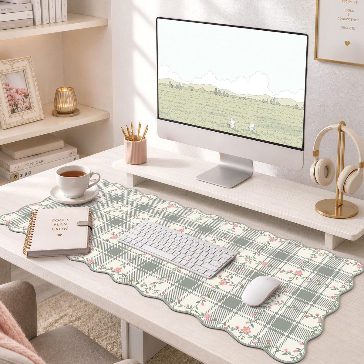 iCasso Keyboard Mat for Students, Black 35.4"x15.7" Desk Protector