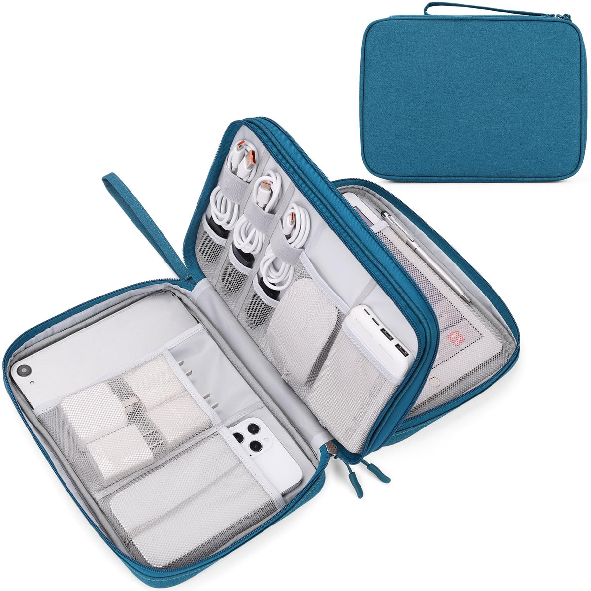 FYY Electronic Organizer, Travel Tech Pouch Bag, Cable Organizer Navy