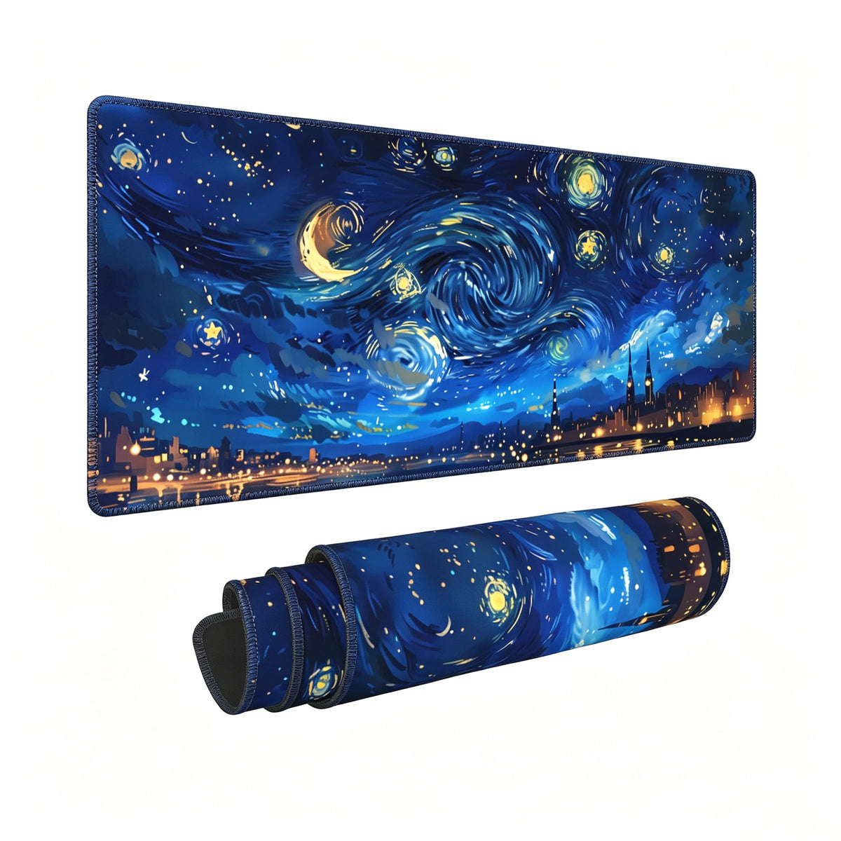 Cute Purple Mouse Pad,Large Kawaii Gaming Desk Mat 31.5 x 12 in