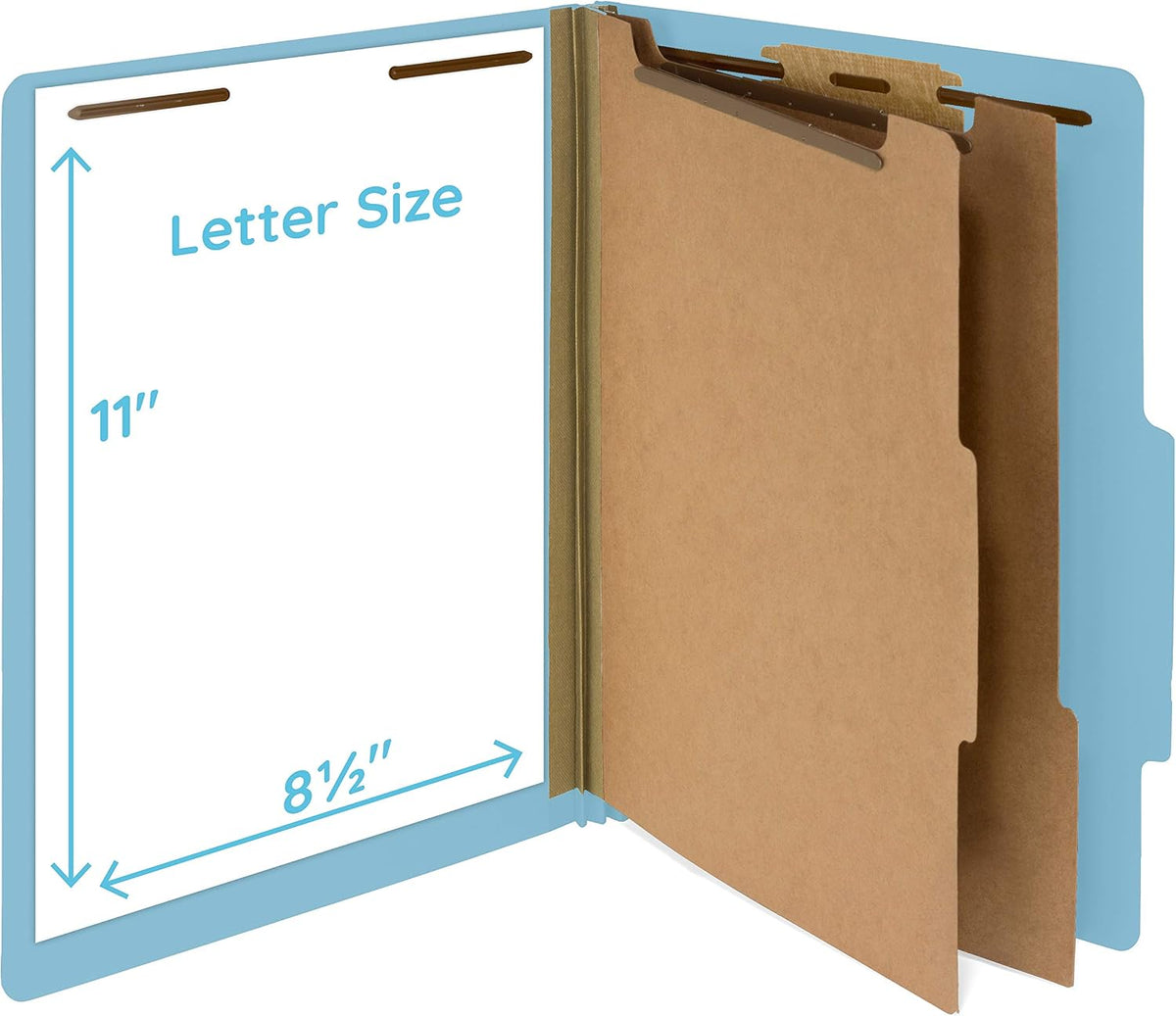 Blue Summit Supplies 10 Classification Folders, 2 Divider, Light Blue