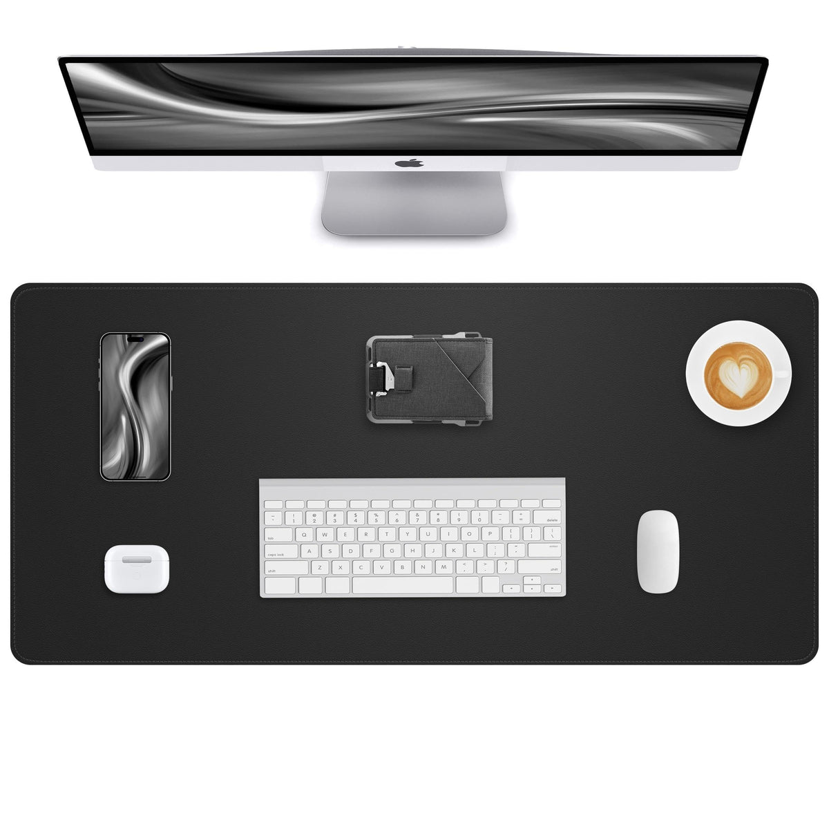 AFIING Desk Pad Protector 23.6" x 13.7" - Non-Slip Waterproof PU Leather Desk Mat for Mouse, Keyboard, Laptop, Office and Home Workspace (Beige)