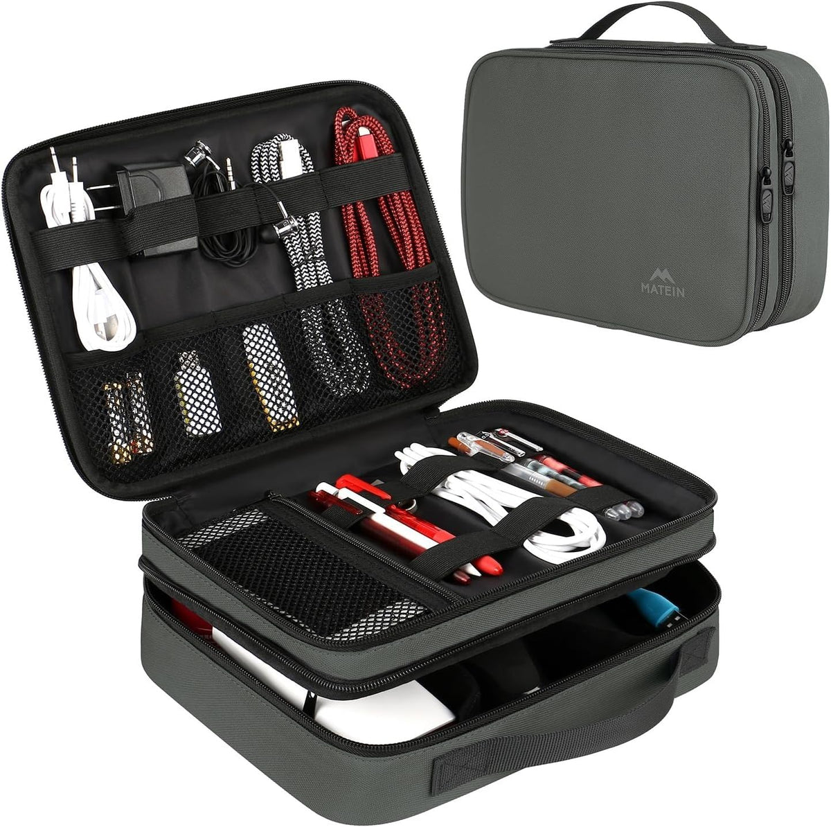 MATEIN Cable Organizer Bag, Large Travel Storage Bag, Sturdy Tool Case