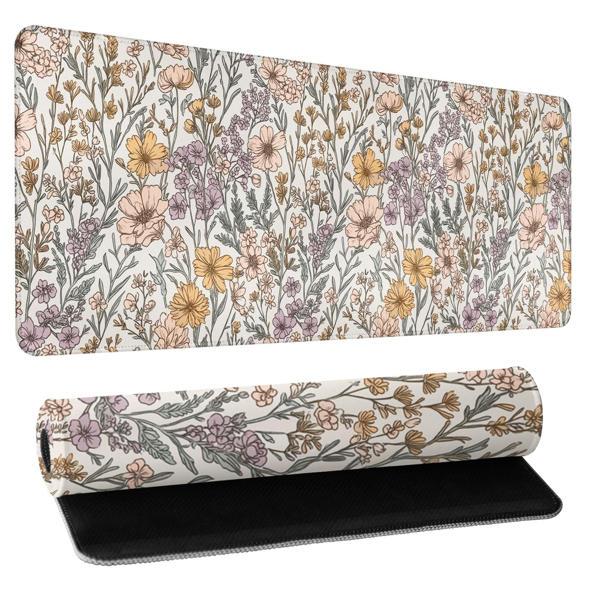 Leopard Desk Mat 31.5x11.8 Inch with Anti-Slip Rubber Base for Home Office