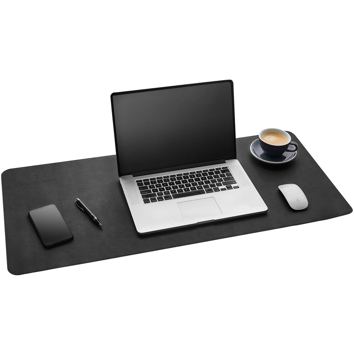 Gallaway Leather Desk Mat, Office Writing Desk Pad, Large 36" x 17" Dark Brown, for Top of Desks, Gift Ready Elegant Computer Desk Cover Protector PU Leather