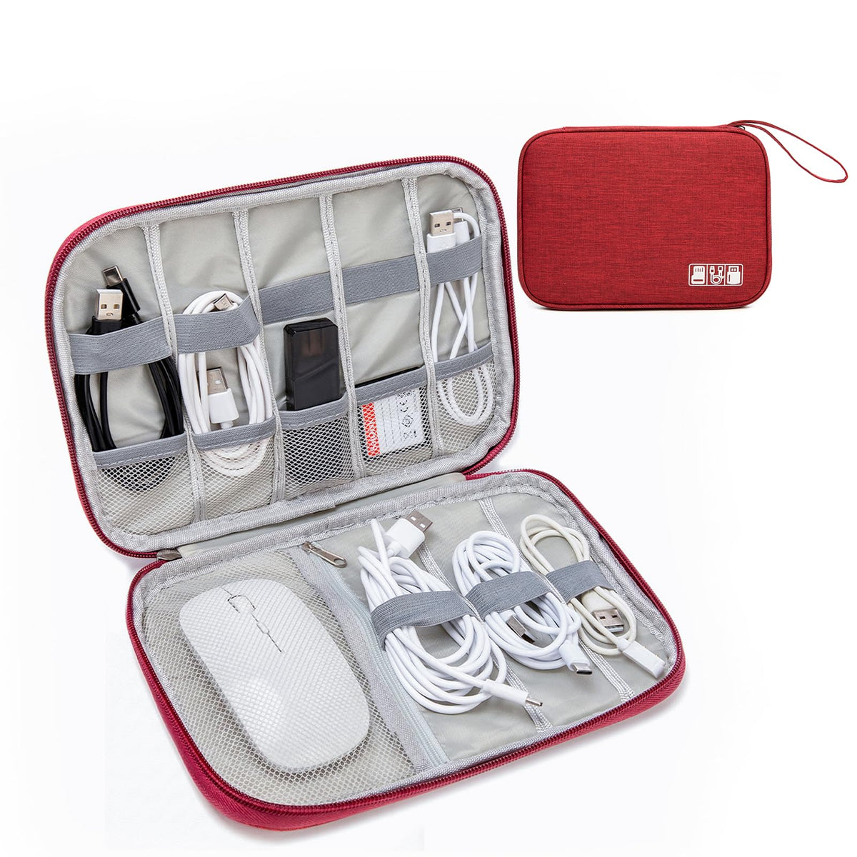 Small Cable Organizer Travel Case for Chargers, Cords&Accessories