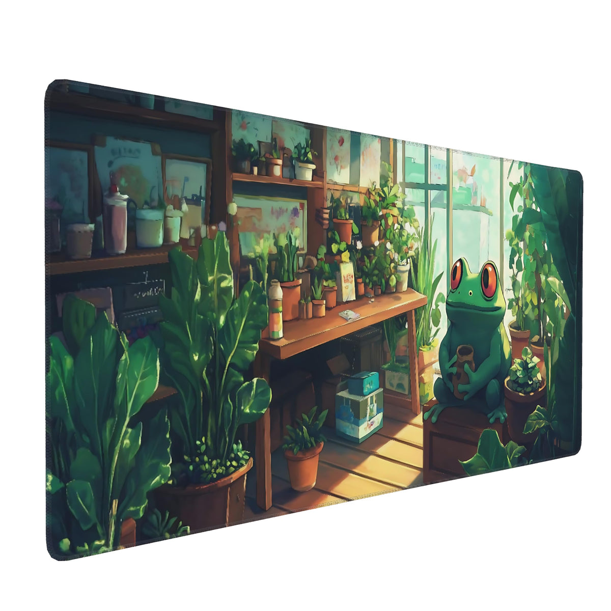 Dark Green Floral XXL Desk Mat, Extra Large Mouse Pad with Anti-Slip Base & Stitched Edges for Women, Aesthetic Desk Pad for Home Office Computer, Keyboard Mat Office Supplies Decor