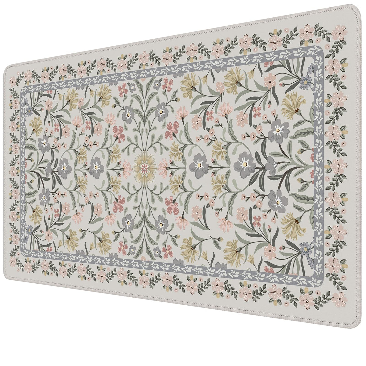 iCasso Aesthetic Desk Mat,31.5x11.8in Mouse Pads, Pink Floral