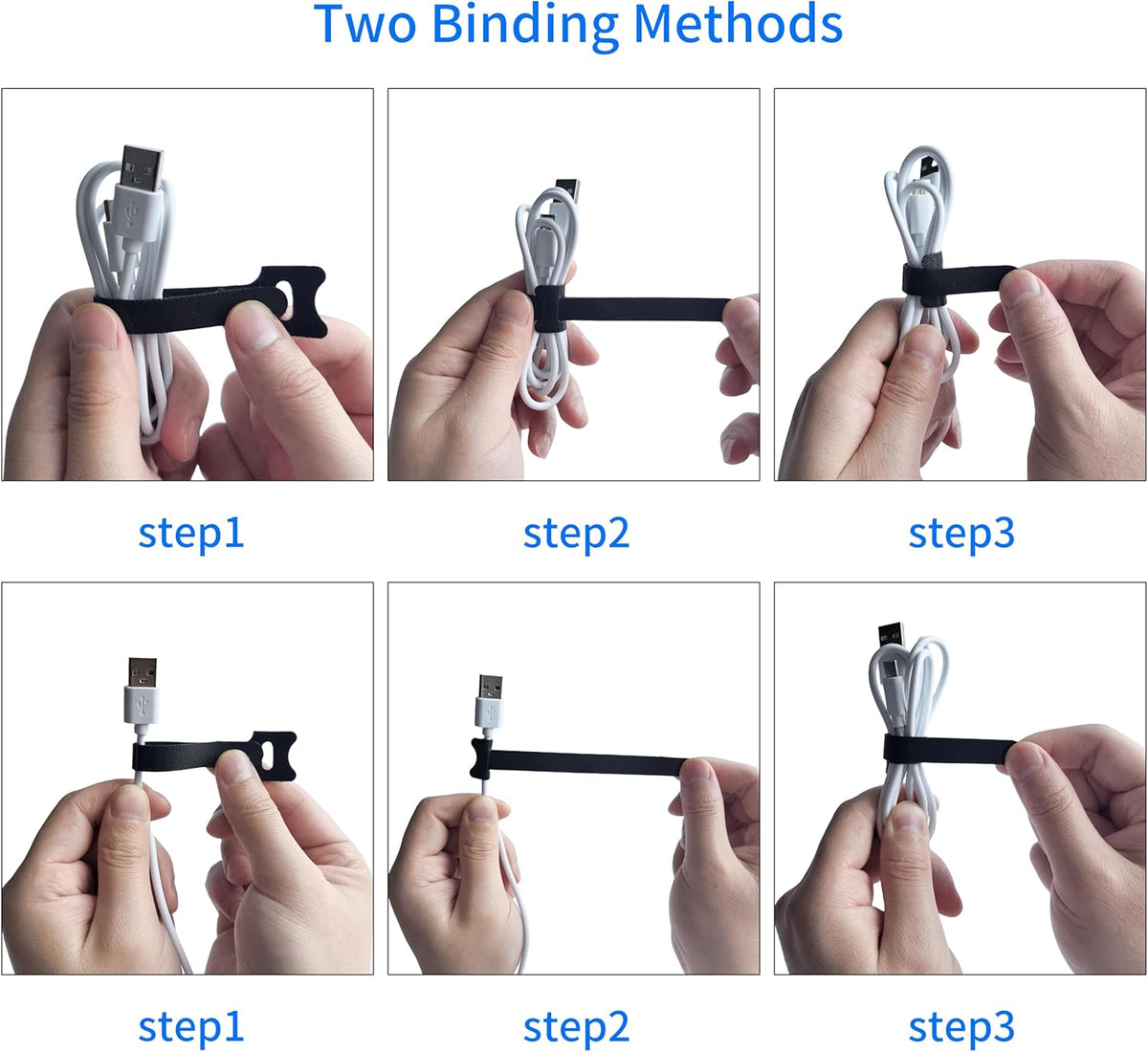 200 PCS 8 Inches Black Reusable Cable Ties, Adjustable Cord Straps, Cable Organizer, Cord Wrap and Hook Loop Cords Management,Adjustable Cord Ties