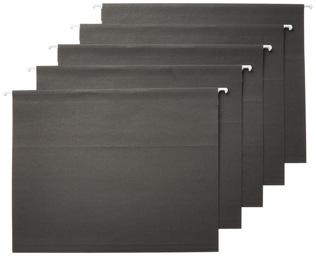 Amazon Basics Hanging File Folders with Adjustable Tabs, Sturdy Expandable Document Organizer, Letter Size 8.5x11 inch, Green, 25-Pack