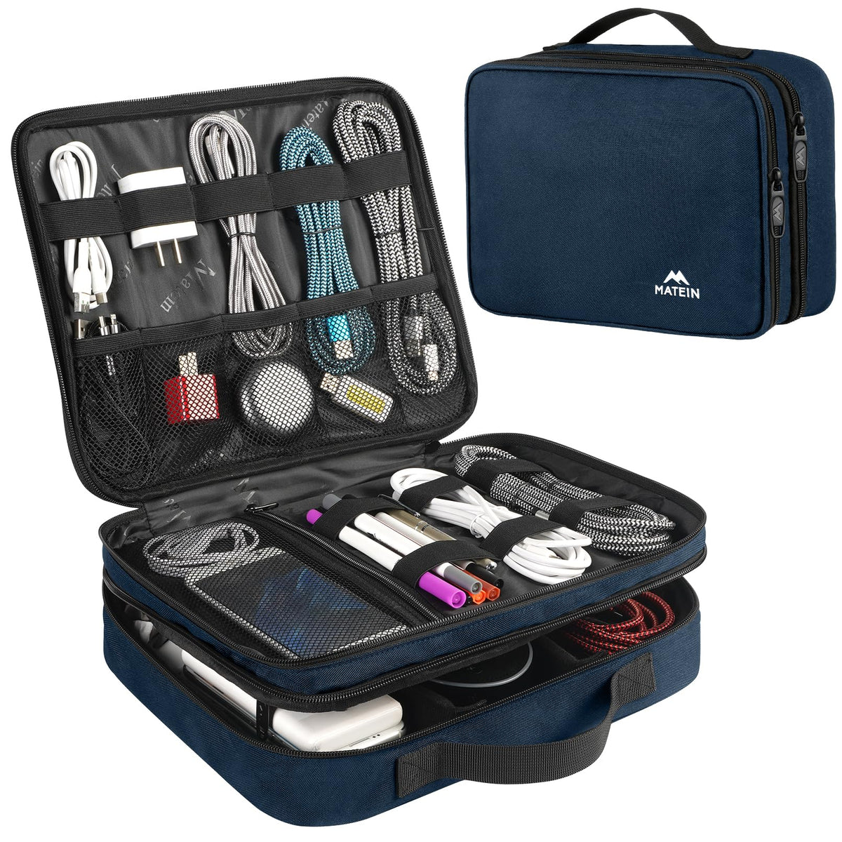 MATEIN Cable Organizer Bag, Large Travel Storage Bag, Sturdy Tool Case