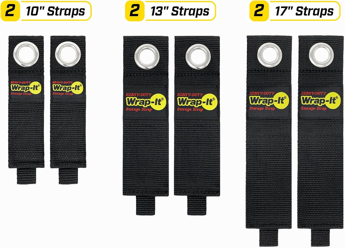 Heavy-Duty Wrap-It Storage Straps - Assorted 6-Pack