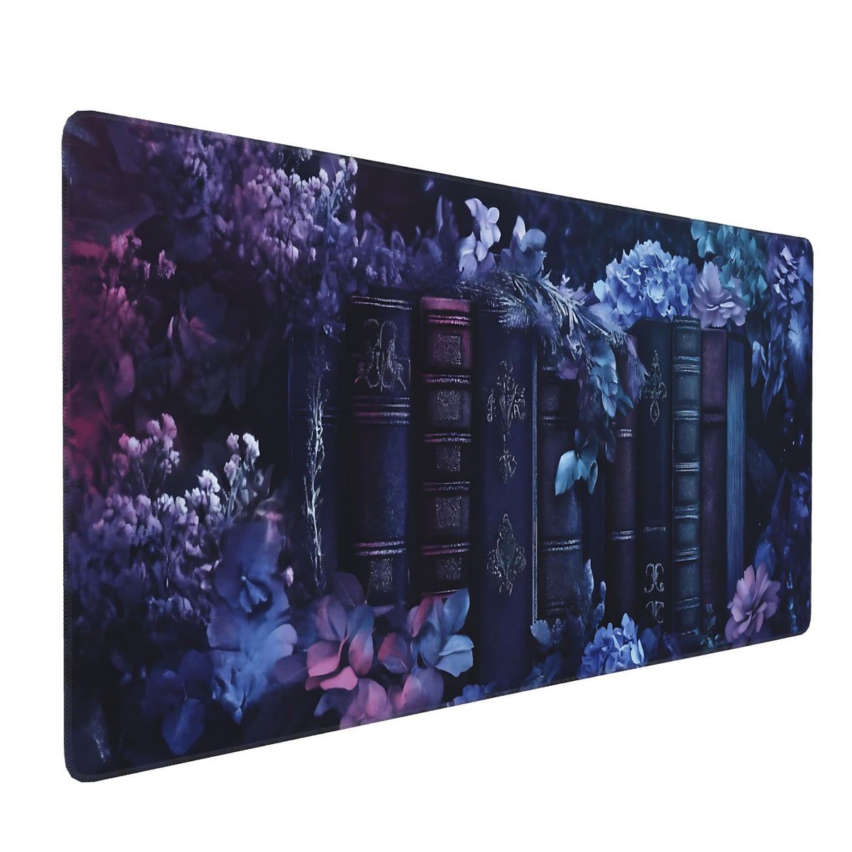 Dark Green Floral XXL Desk Mat, Extra Large Mouse Pad with Anti-Slip Base & Stitched Edges for Women, Aesthetic Desk Pad for Home Office Computer, Keyboard Mat Office Supplies Decor