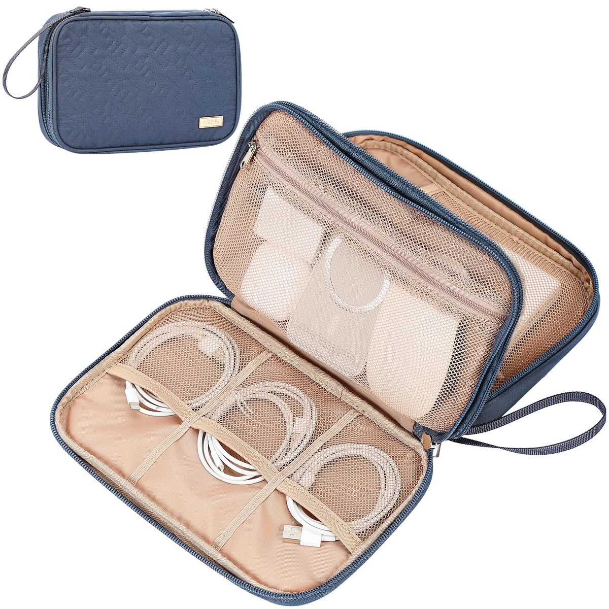 NISHEL Electronics Travel Organizer Cord Case, Charger Cable Tech Bag
