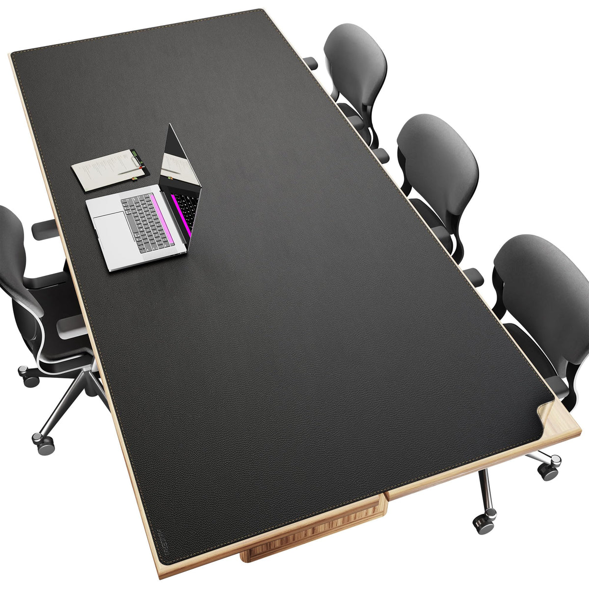MAIDERN 43.3”x 19.6” Cork & Leather Desk Mat, Large Desk Pad (Cream)